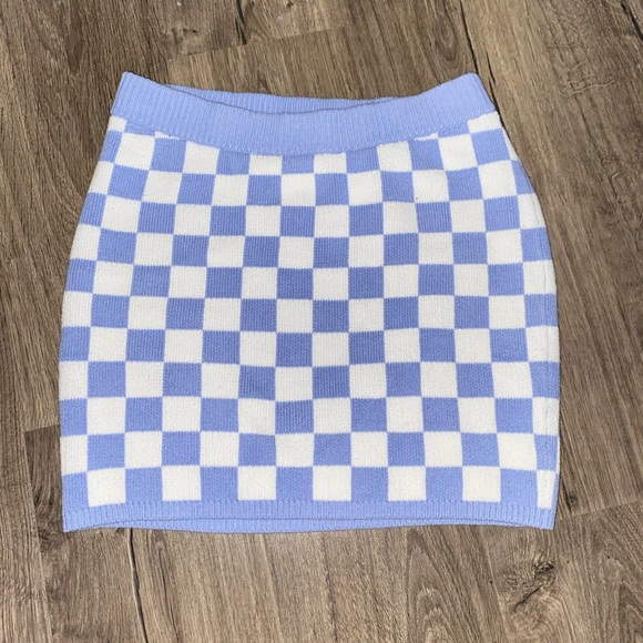Y2K Hollister CA Ultra High Rise Purple & White Checkered Mini Skirt - Picture 2 of 7
